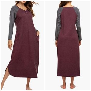 NWT XXL Long Sleeve Sleepwear Full Length Nightgown Loungewear